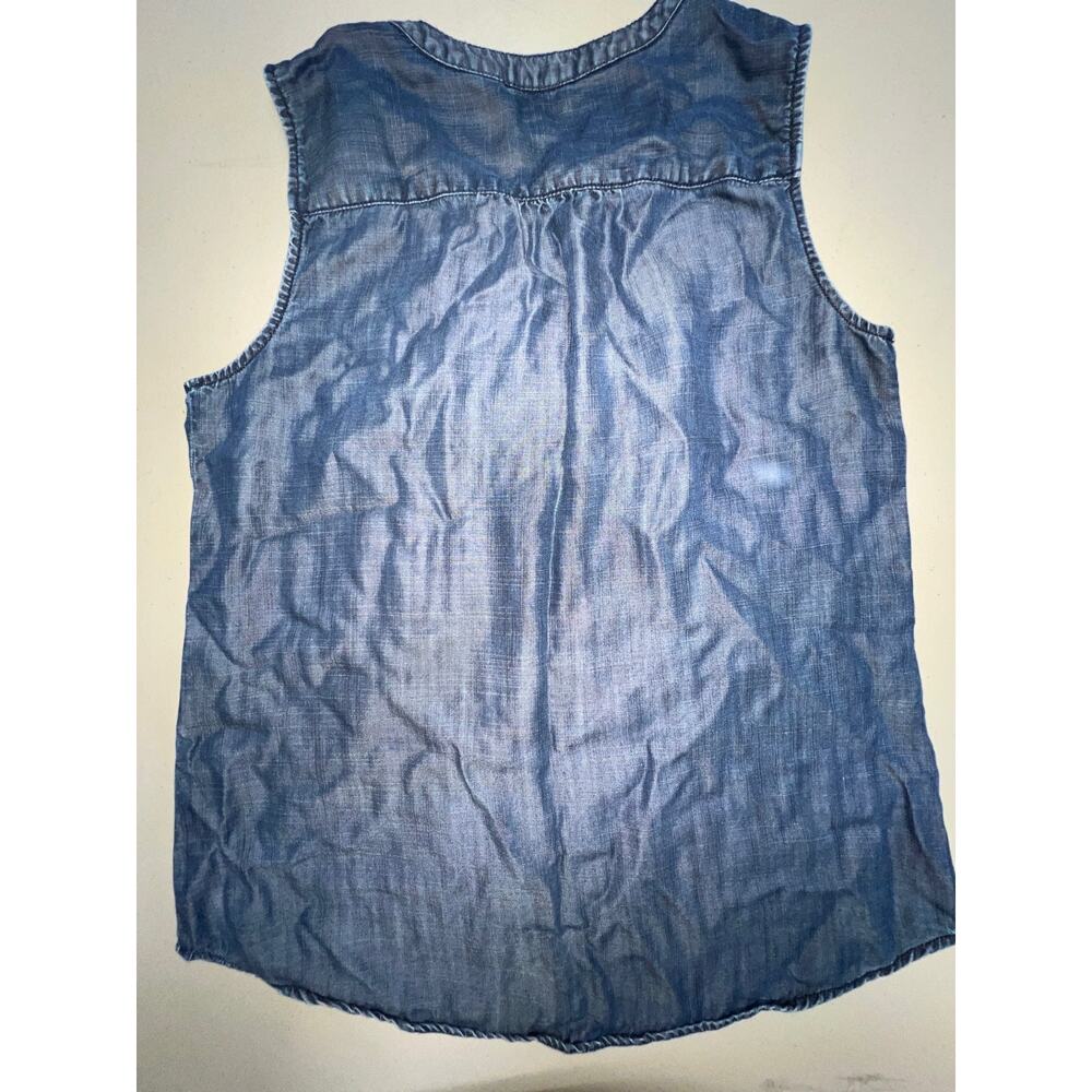 Talbots Chambray & Embroidered Tank Womens S - Picture 5 of 5